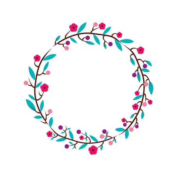 Couronne florale mignonne décorative — Image vectorielle
