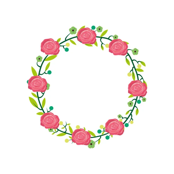 Cute floral wreath decorative — Stock Vector