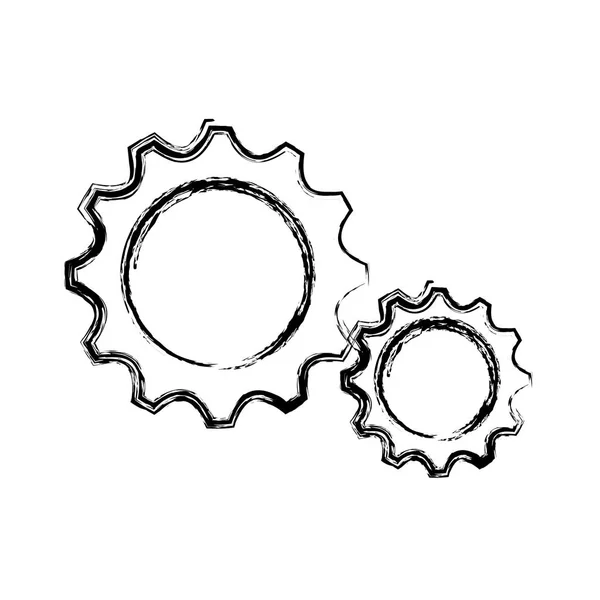 Gears machine isolated icon — Stock Vector