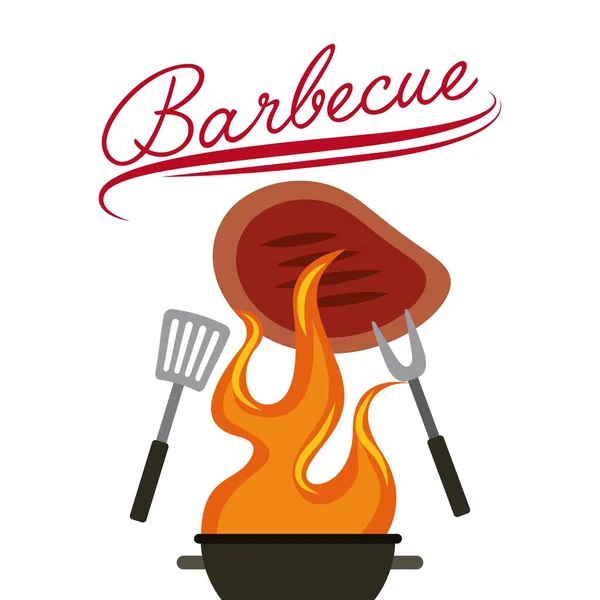 Barbecue gril konstrukce — Stockový vektor