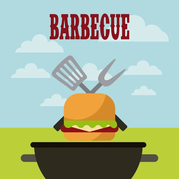 Barbecue grill ontwerp — Stockvector