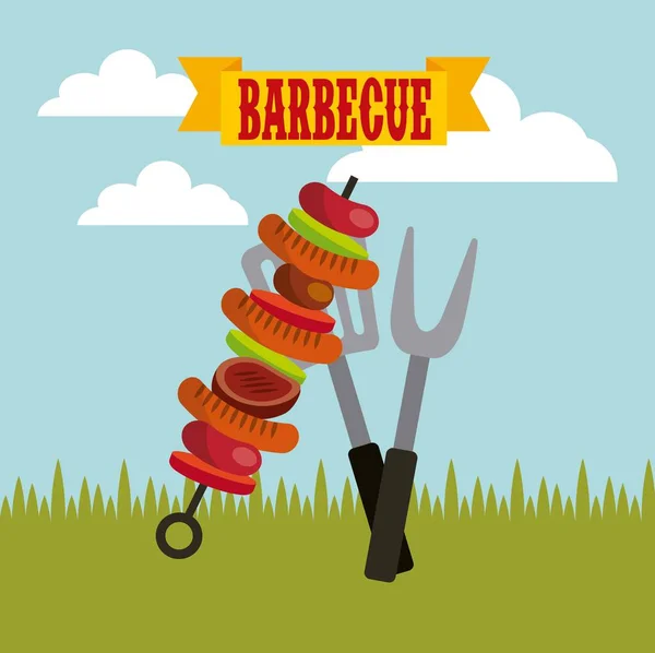 Barbacoa parrilla diseño — Archivo Imágenes Vectoriales