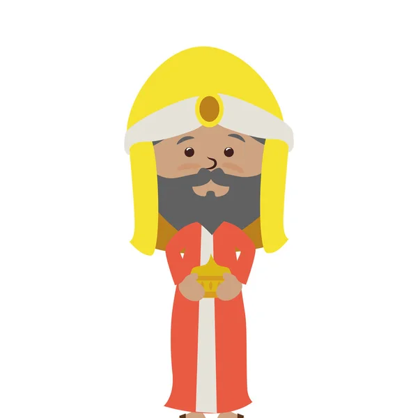 Wise man manger character — Stock Vector