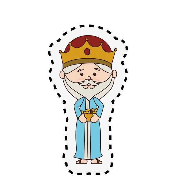 Wise man manger character — Stock Vector