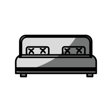 otel yatak izole simgesi