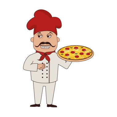 Şef pizza karakter simgesi