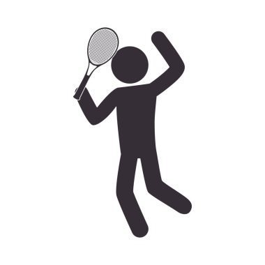 insan siluet tenis oynamaya