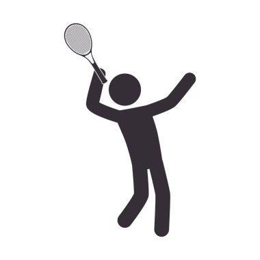 insan siluet tenis oynamaya