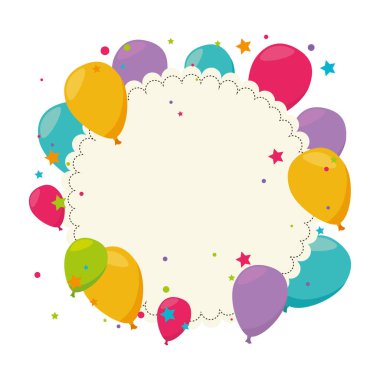 şirin balonlar parti kartı hava