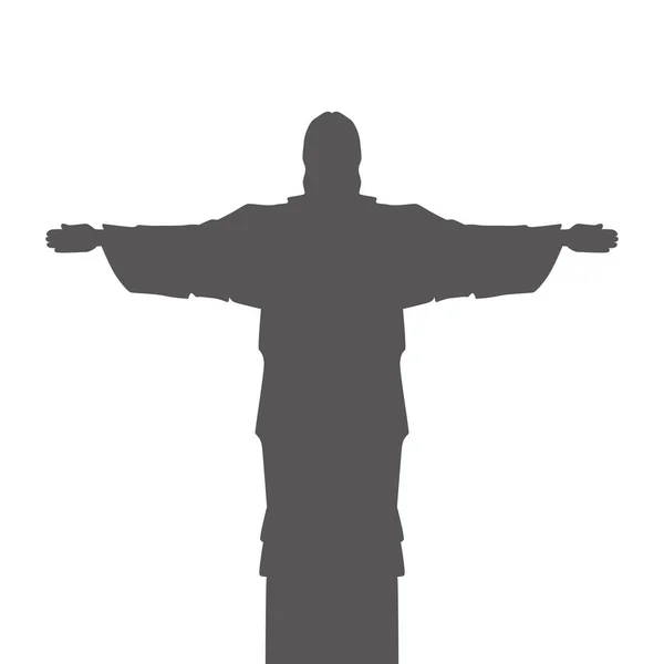 Corcovado Krisztus silhouette ikon — Stock Vector