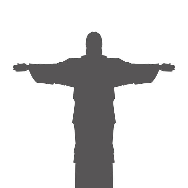 Corcovado cristo silhueta ícone —  Vetores de Stock