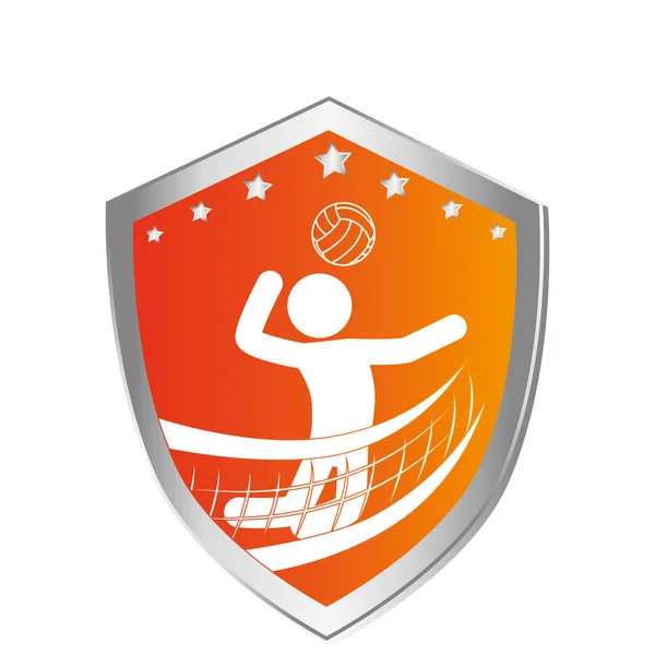 Volleyboll sport emblem ikonen — Stock vektor