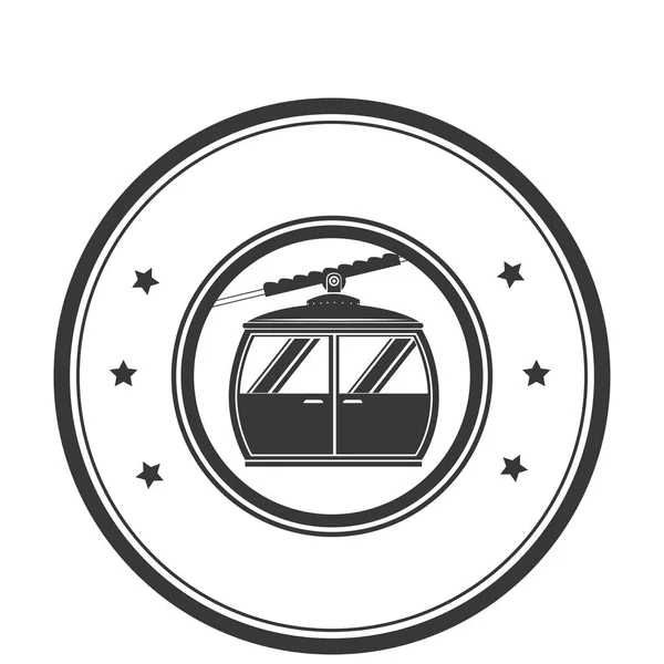 Emblema del teleférico icono aislado — Archivo Imágenes Vectoriales