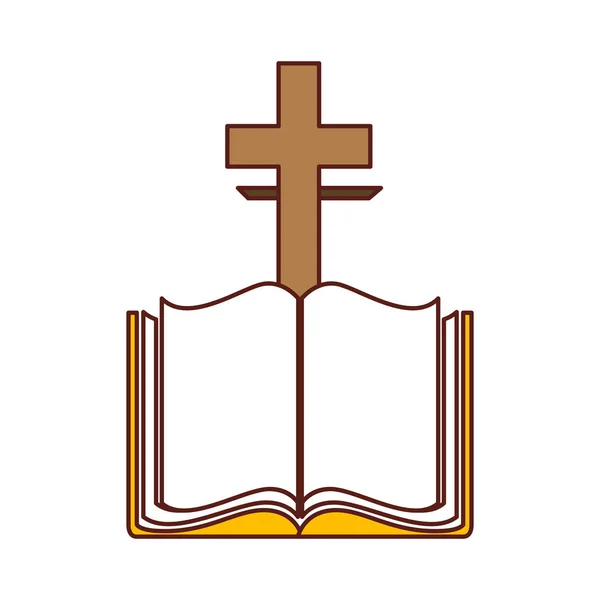 Βίβλο με σταυρό απομονωμένες εικονίδιο — Διανυσματικό Αρχείο