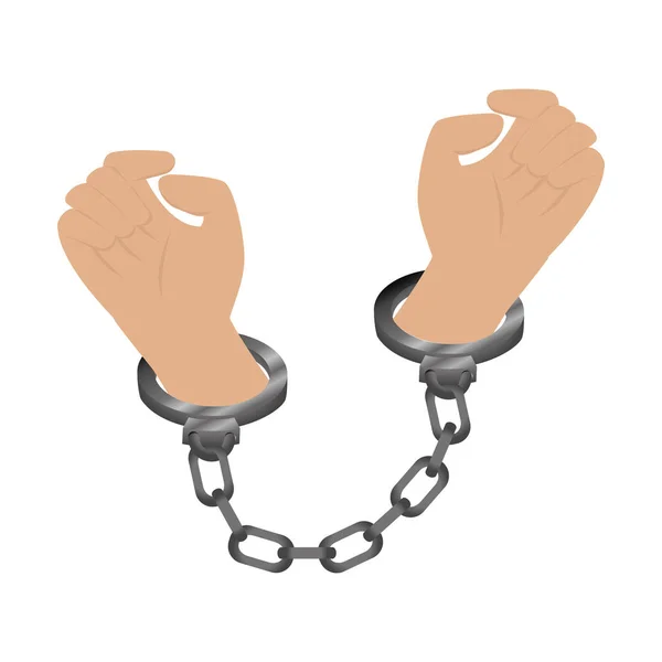 Handcuffs police isolated icon — Stock Vector