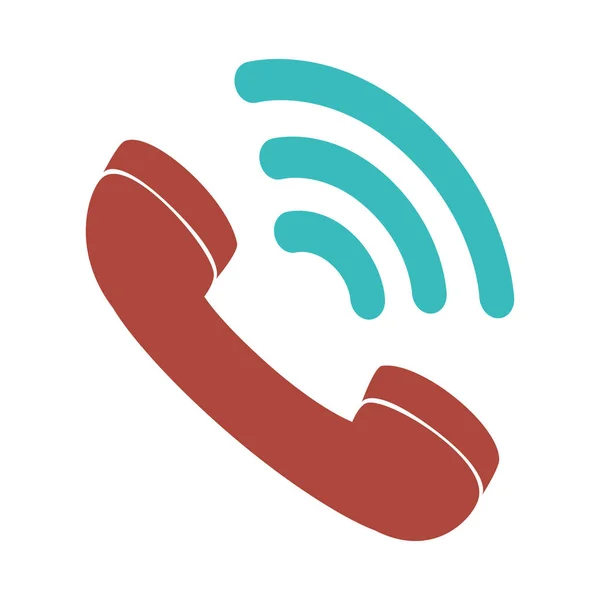 Telephone service isolated icon — Stock Vector