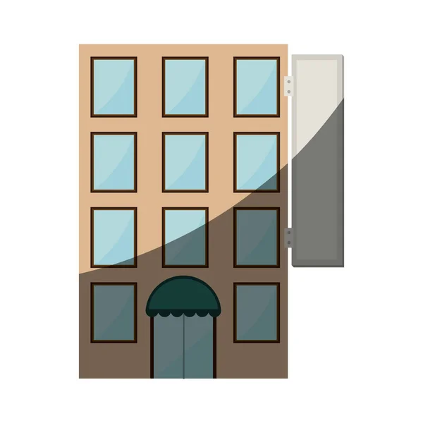 Hotel building isolated icon — Stock Vector