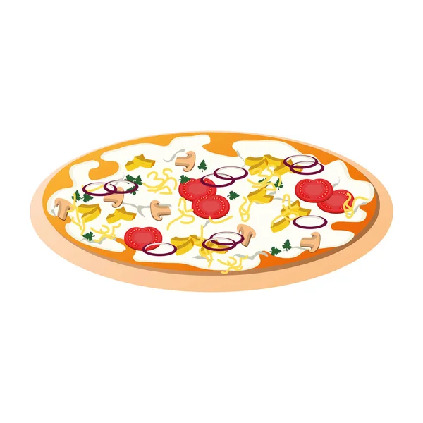 Delicious pizza italian icon — Stock Vector