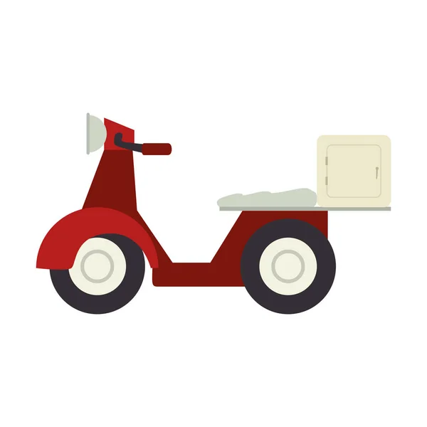 Motocykl scooter dodávky pizza — Stockový vektor