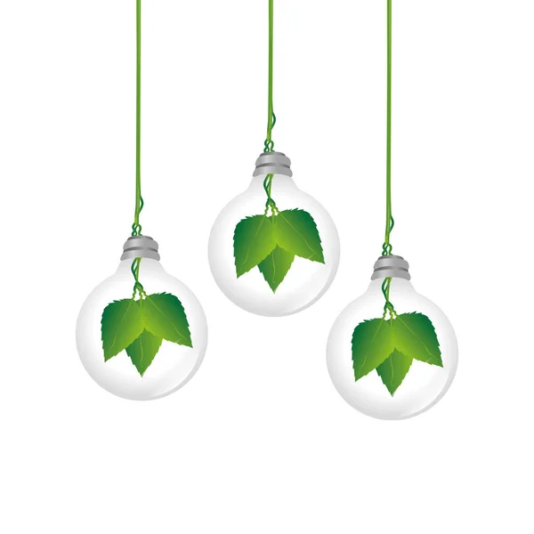 Lamp met ecologie symbool — Stockvector