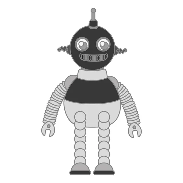 Roboterfigur isolierte Ikone — Stockvektor