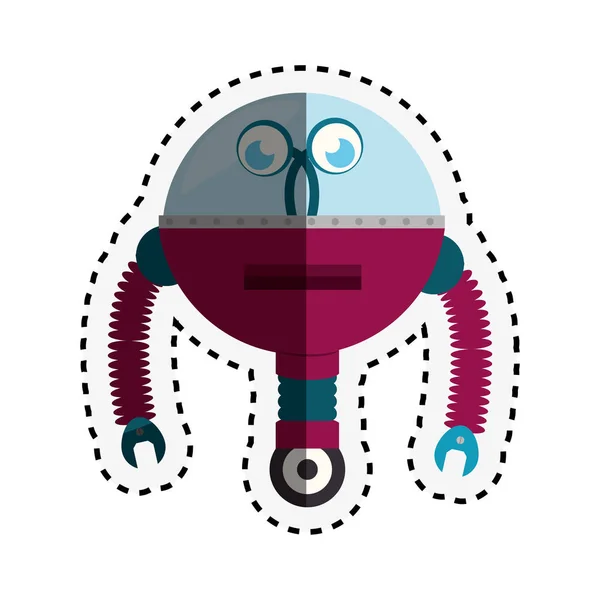 Robot character isolated icon — Stock Vector