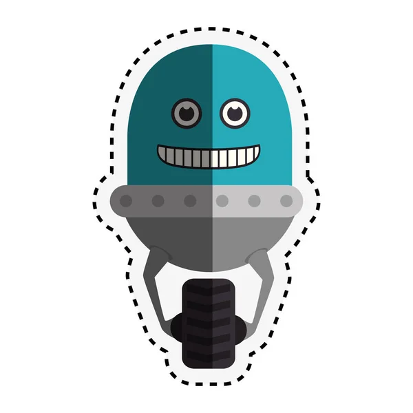 Caractère robot icône isolée — Image vectorielle