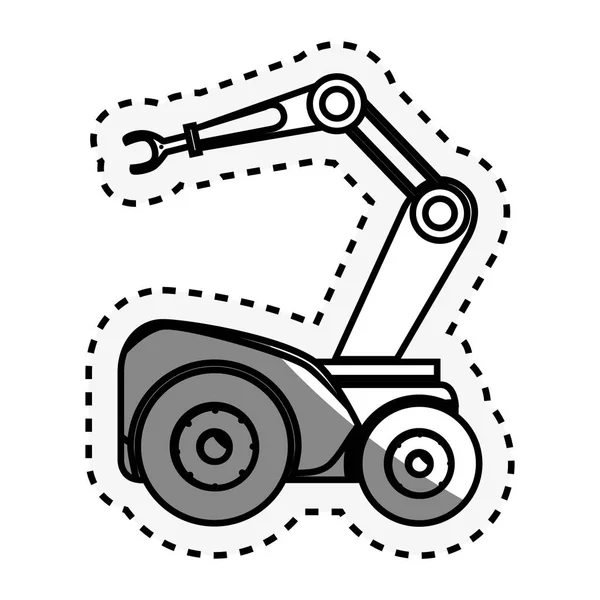 Робот-машина с гидравлической рукой — стоковый вектор