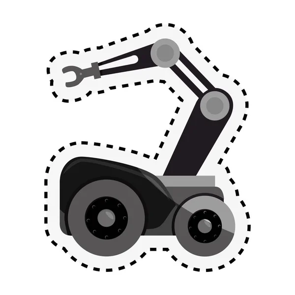 Robot auto con mano idraulica — Vettoriale Stock