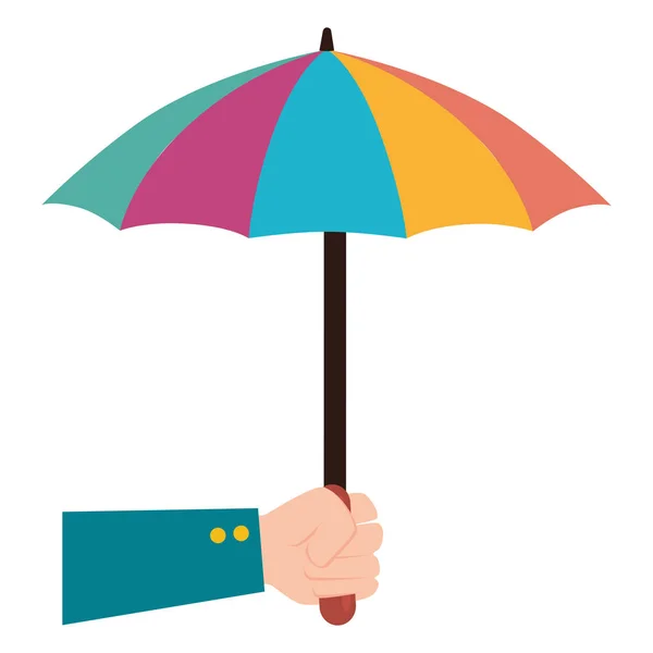 Umbrella protection isolated icon — Stock Vector