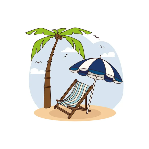 海滩伞孤立的图标 — 图库矢量图片