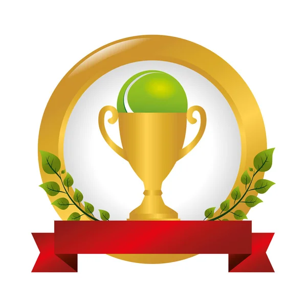 Emblème du sport de tennis icône — Image vectorielle