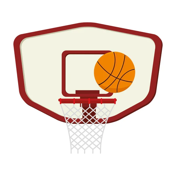 Icono del emblema deportivo de baloncesto — Vector de stock