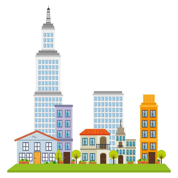 Great city buildings icon — Stock Vector