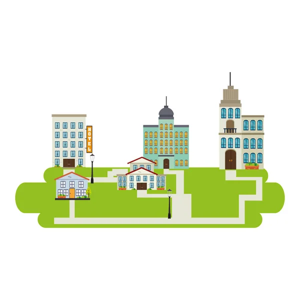 Great city buildings icon — Stock Vector