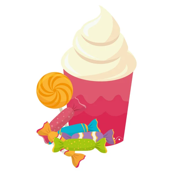 Delicious cupcake birthday card — Stock Vector