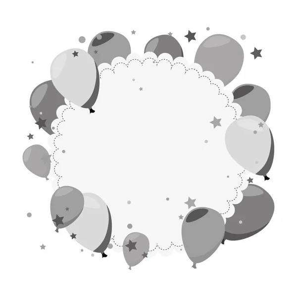 Mignon ballons air partie carte — Image vectorielle