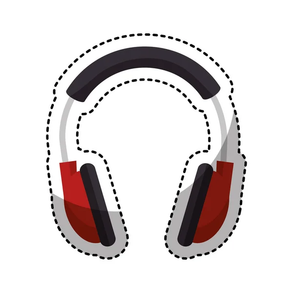 Headset sound device isolated icon — Stock Vector