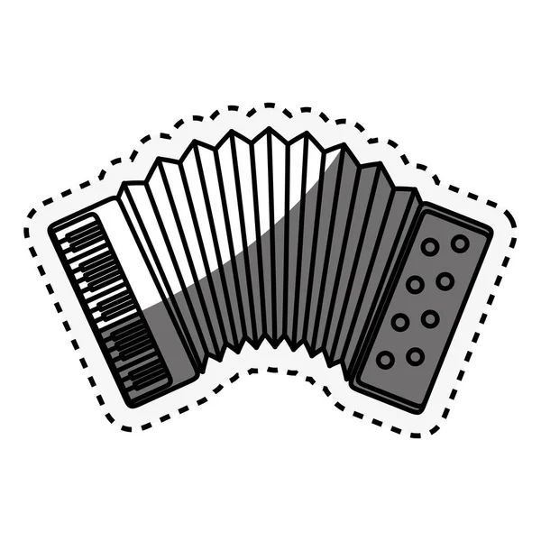 Accordion instrument isolated icon — Stock Vector