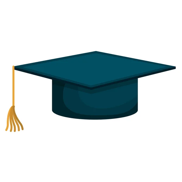 Hat graduation isolated icon — Stock Vector