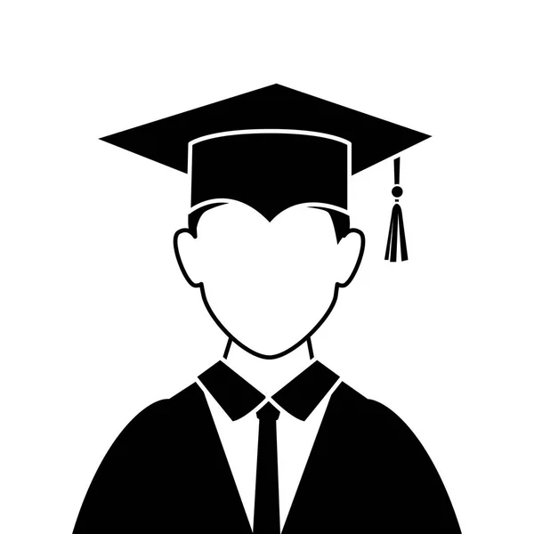 Estudiante graduación uniforme icono — Vector de stock