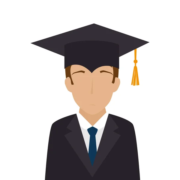 Estudiante graduación uniforme icono — Vector de stock