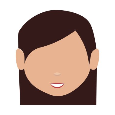 baş genç kadın izole simgesi