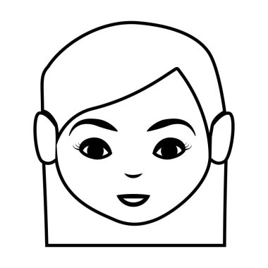 baş genç kadın izole simgesi