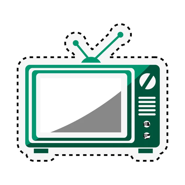 Old television isolated icon — Stock Vector