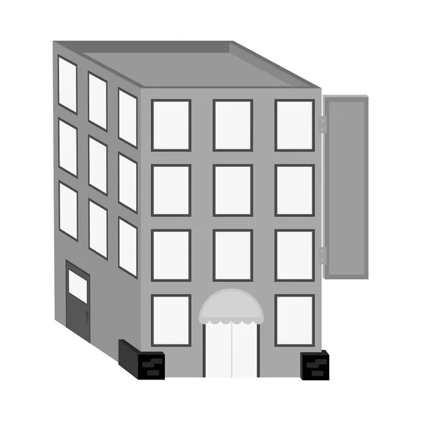 Иконка здания гостиницы — стоковый вектор