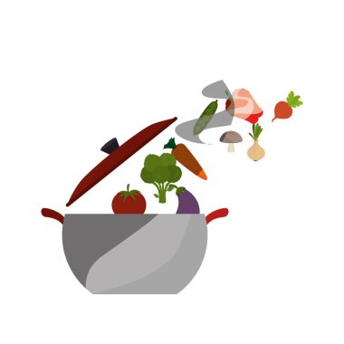 Pot ile sağlıklı gıda izole simgesi