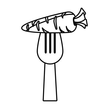 çatal ile taze sebze izole simgesi