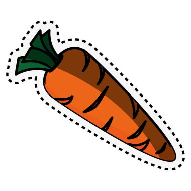 kesme satırı izole simgesi ile taze sebze