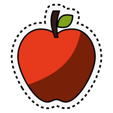 kesme satırı izole simgesi ile taze meyve